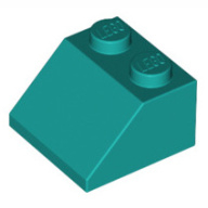 Lego kostka (kostička) 2x2 sklon (šikmá) 45°, tmavě tyrkysová (4120173, 6249419)